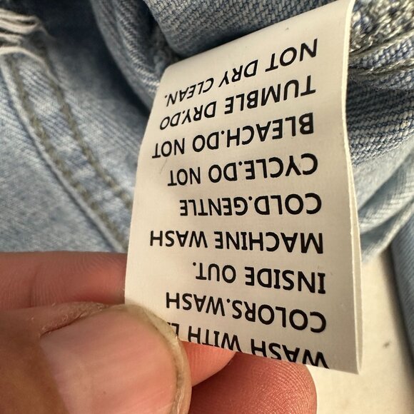 Blue Denim Cropped Womens Jacket With Frayed Hem Size M - Picture 4 of 5